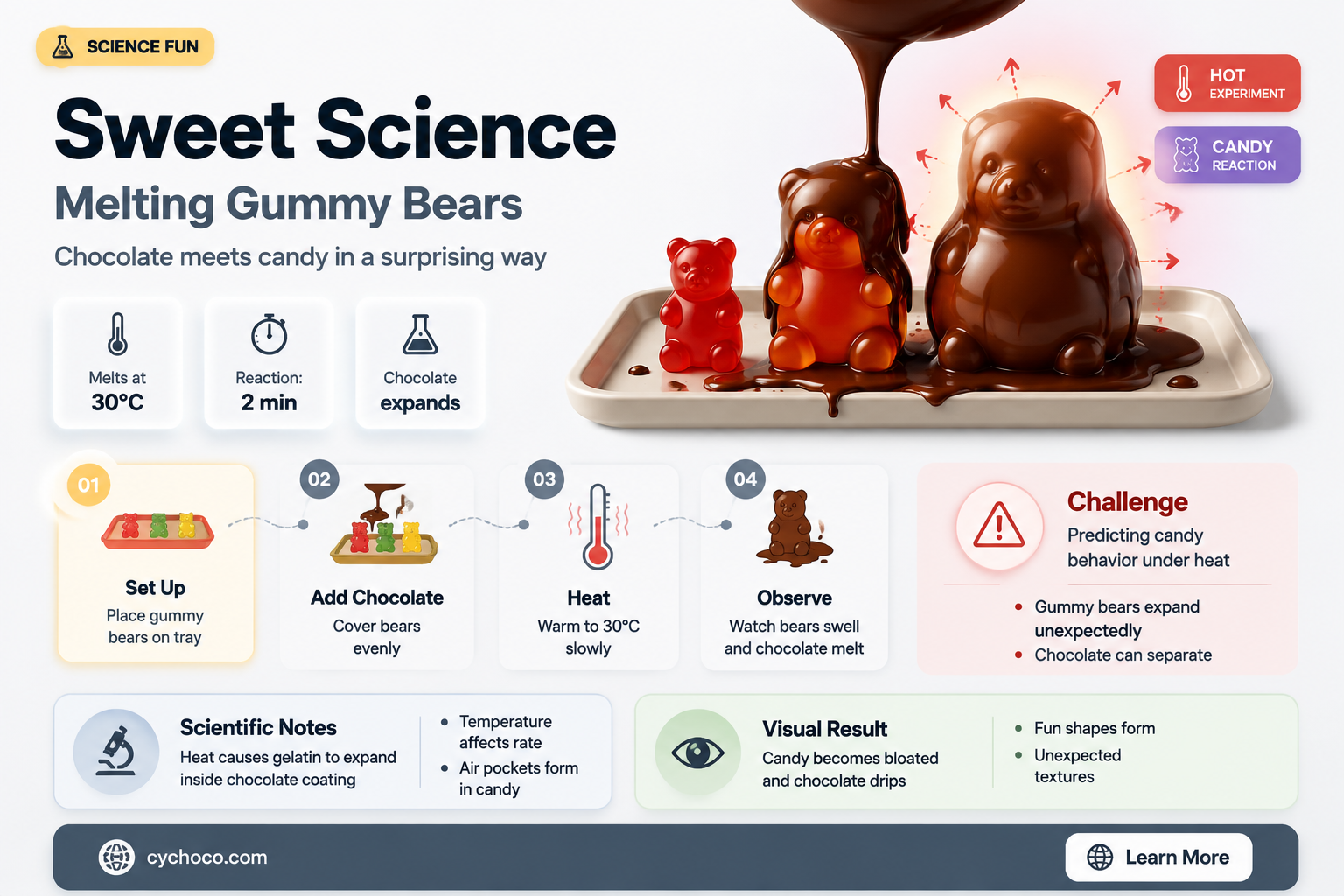 what happens if i melt chocolate covered gummy bears