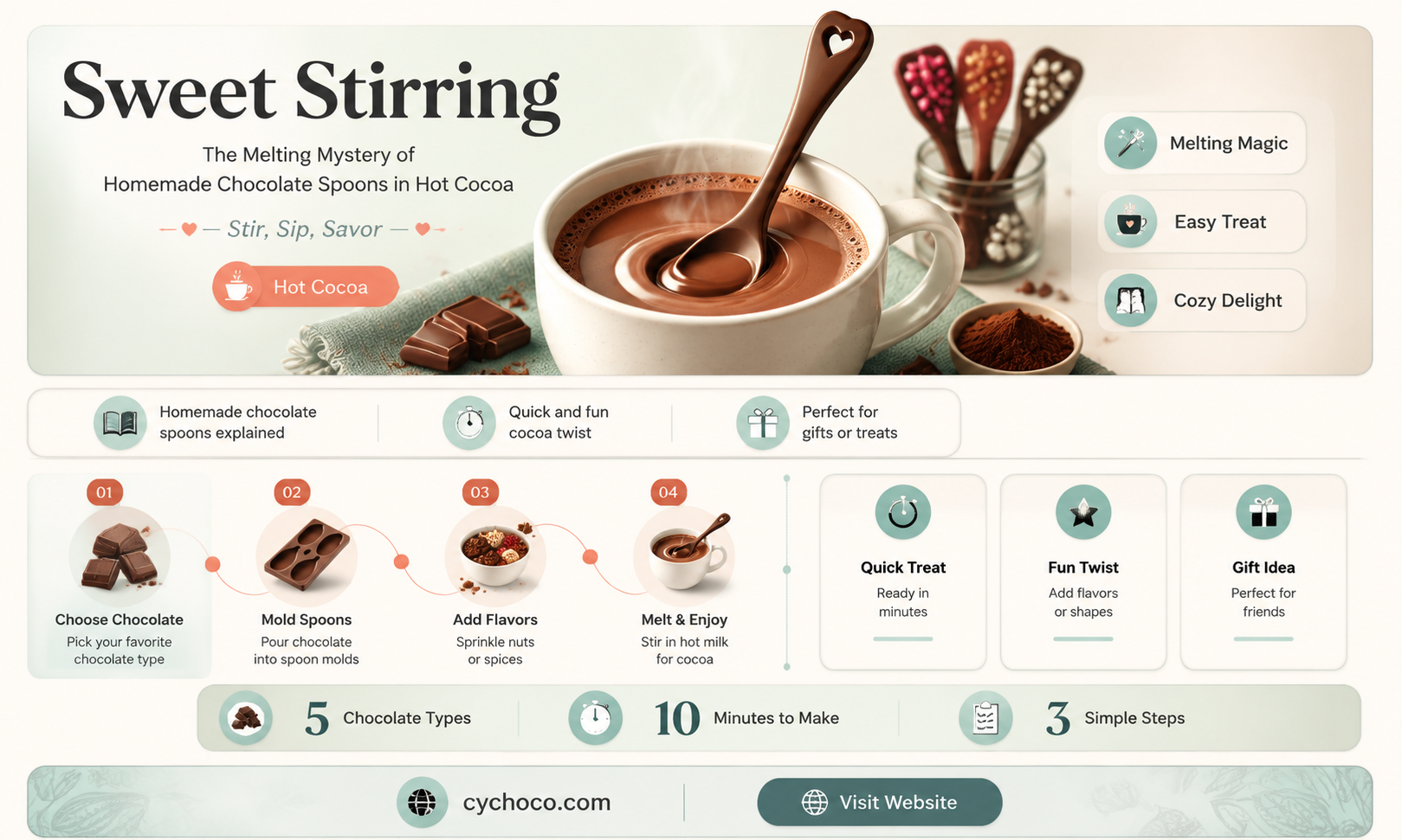 do homemade chocolate spoons melt sufficiently in hot cocoa