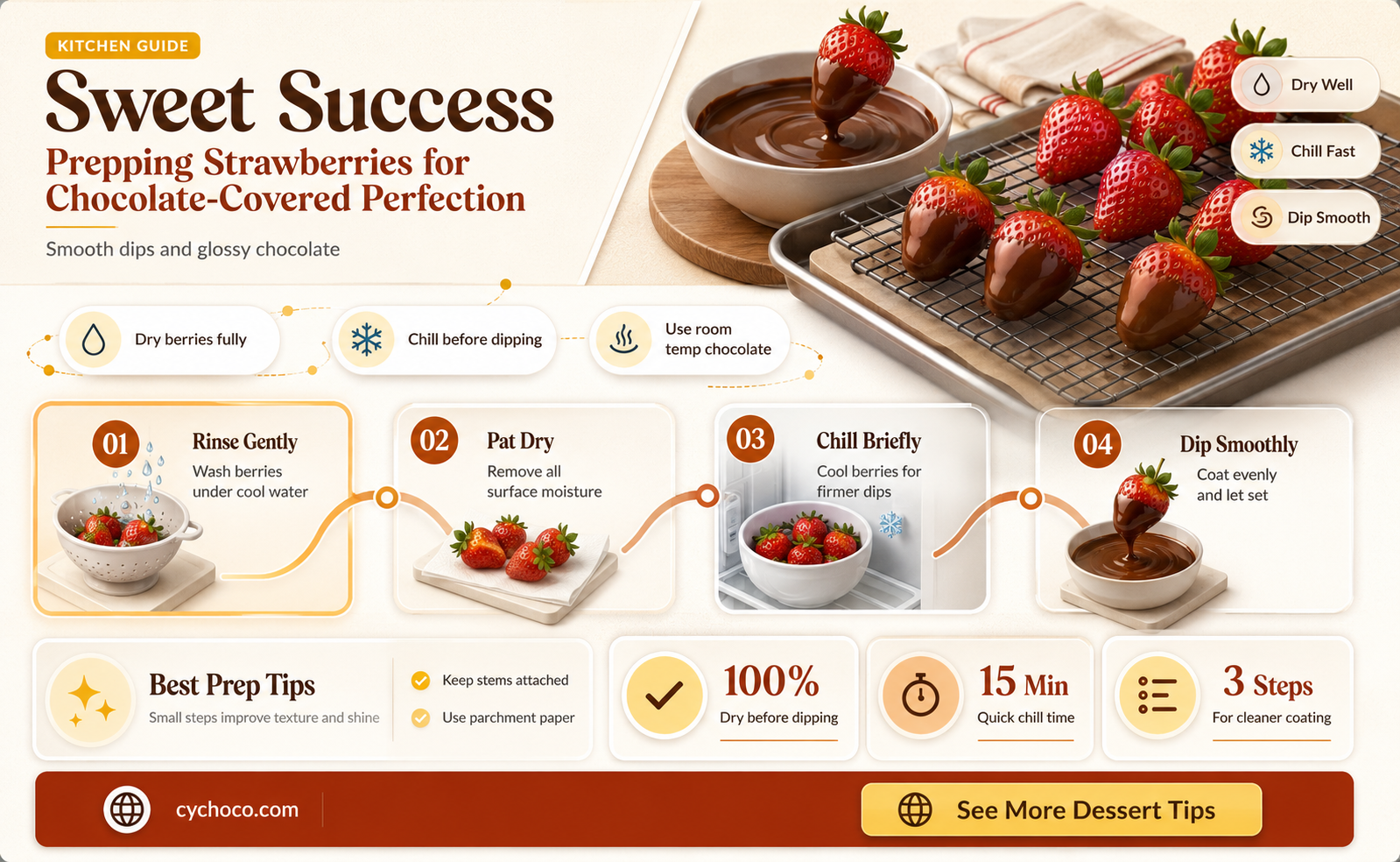 how to prep strawberries for chocolate covered strawberries