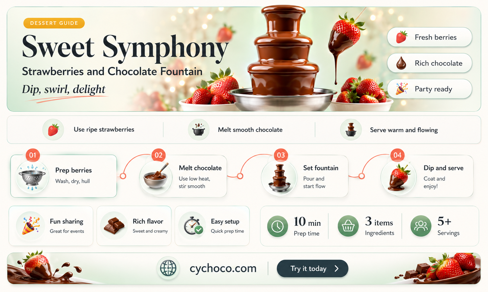 how many strawberries for a chocolate fountain