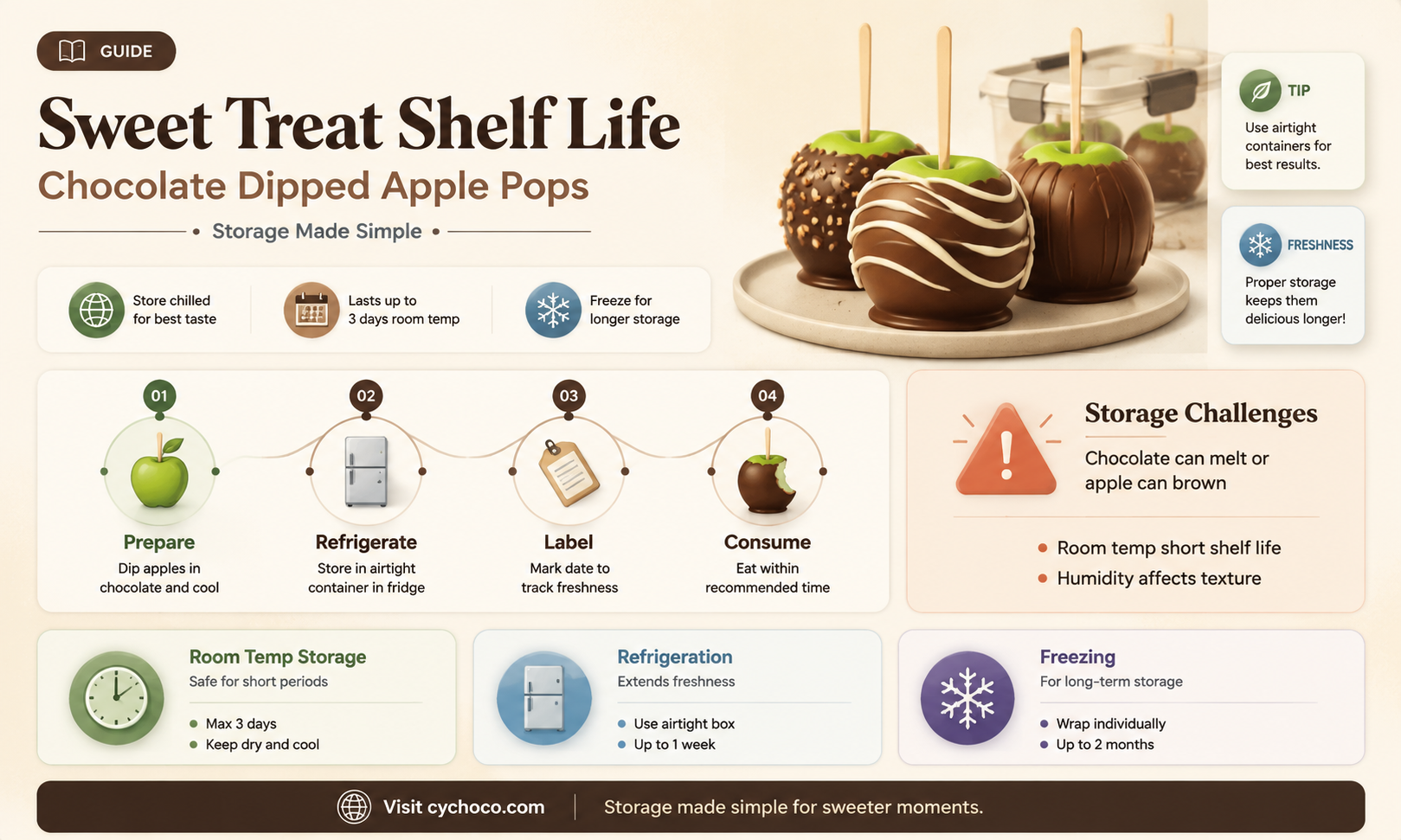 how long do chocolate dipped apple pops last