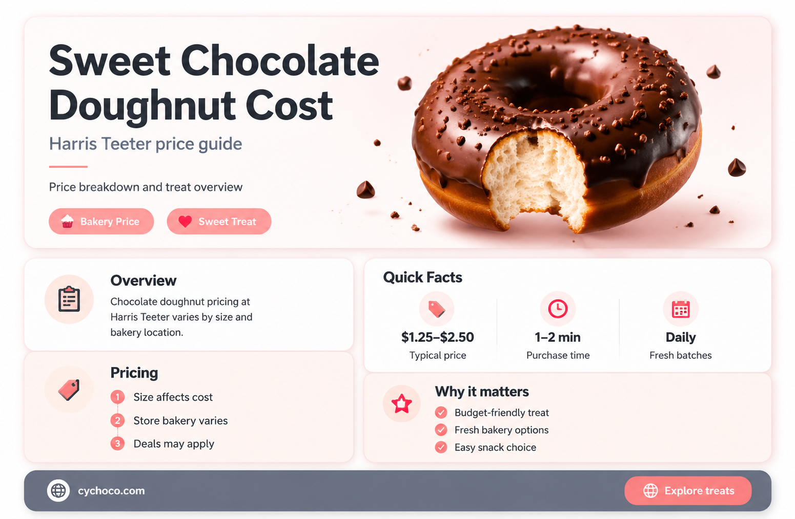 how much a chocolate doughnut harris teeter