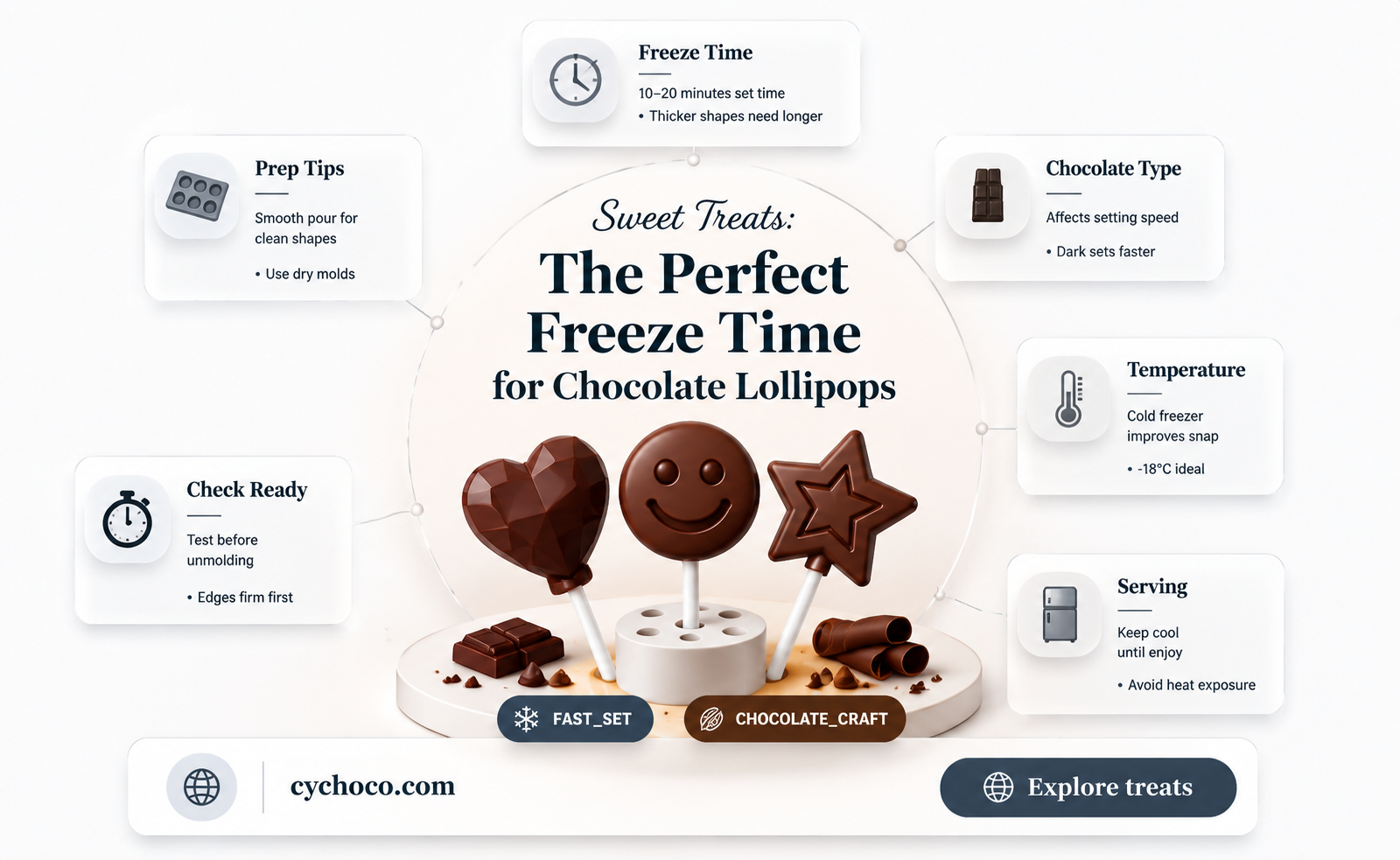 how long do chocolate lollipops need to freeze