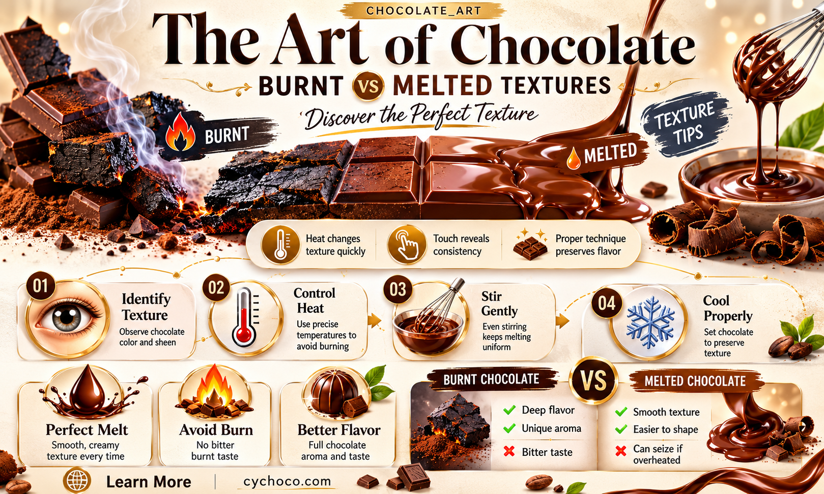 what does burnt melted chocolate look like