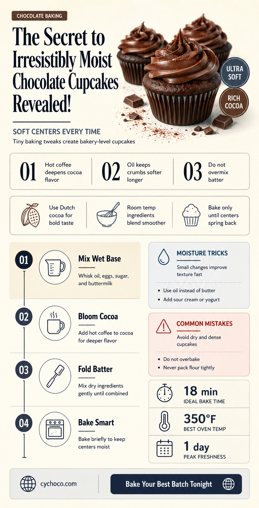 how to get moist chocolate cupcakes