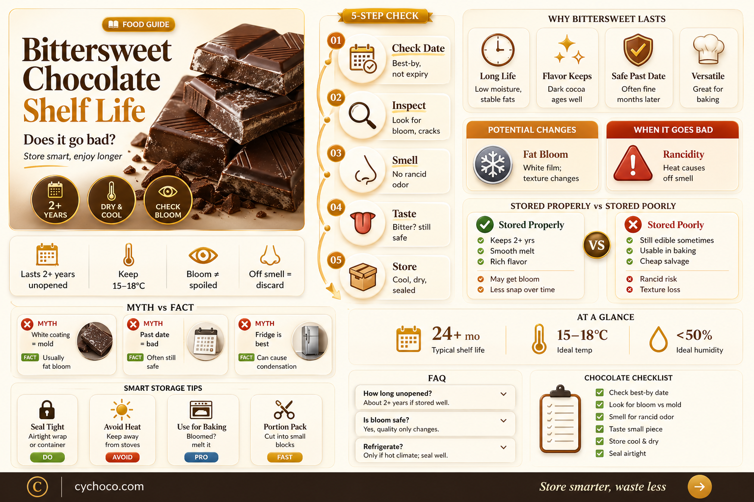 does bittersweet chocolate go bad
