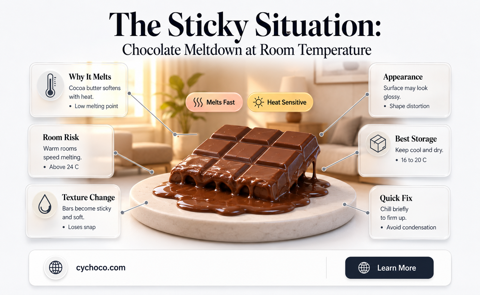 what happens if you leave melted chocolate in room temperature