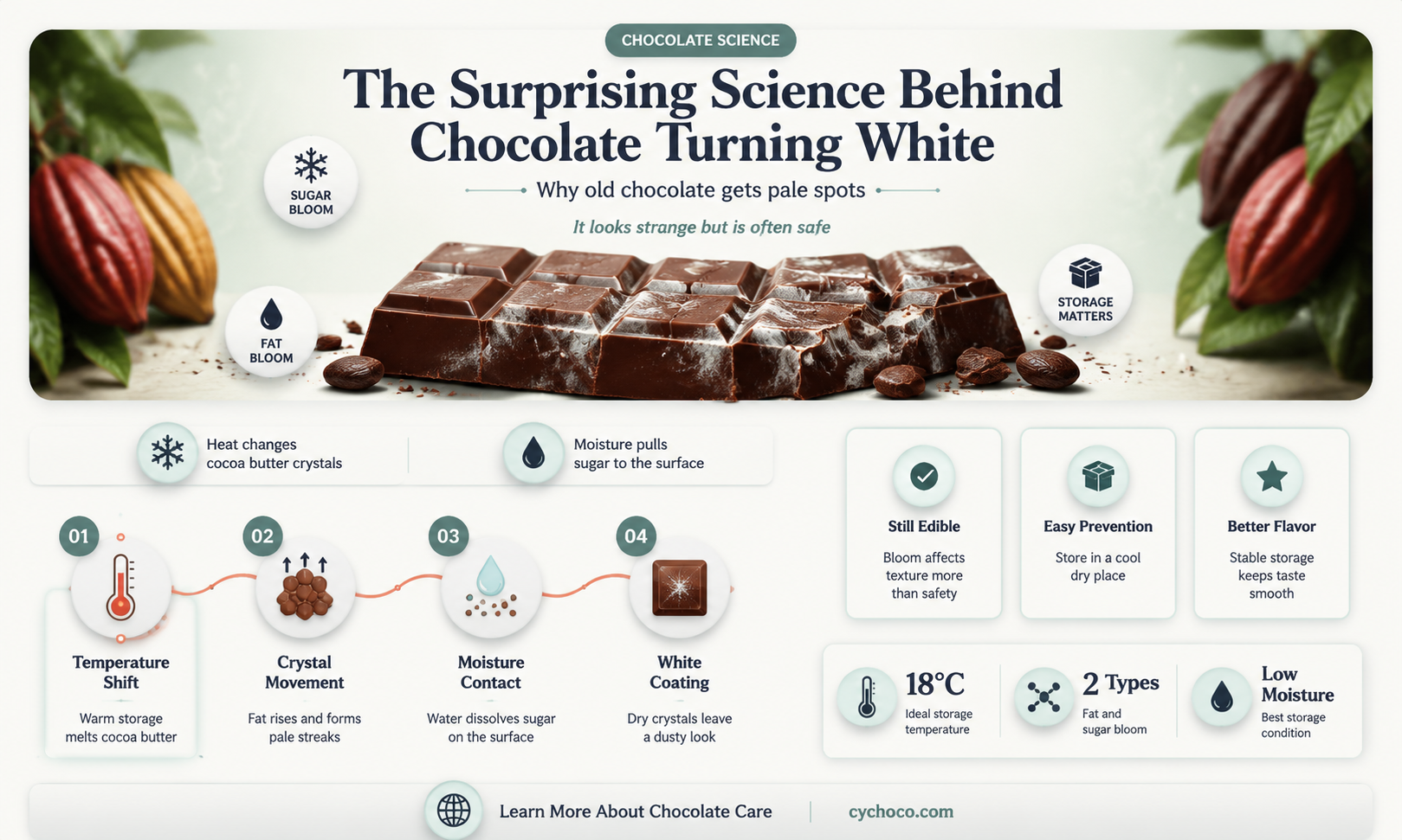 what causes chocolate to turn white