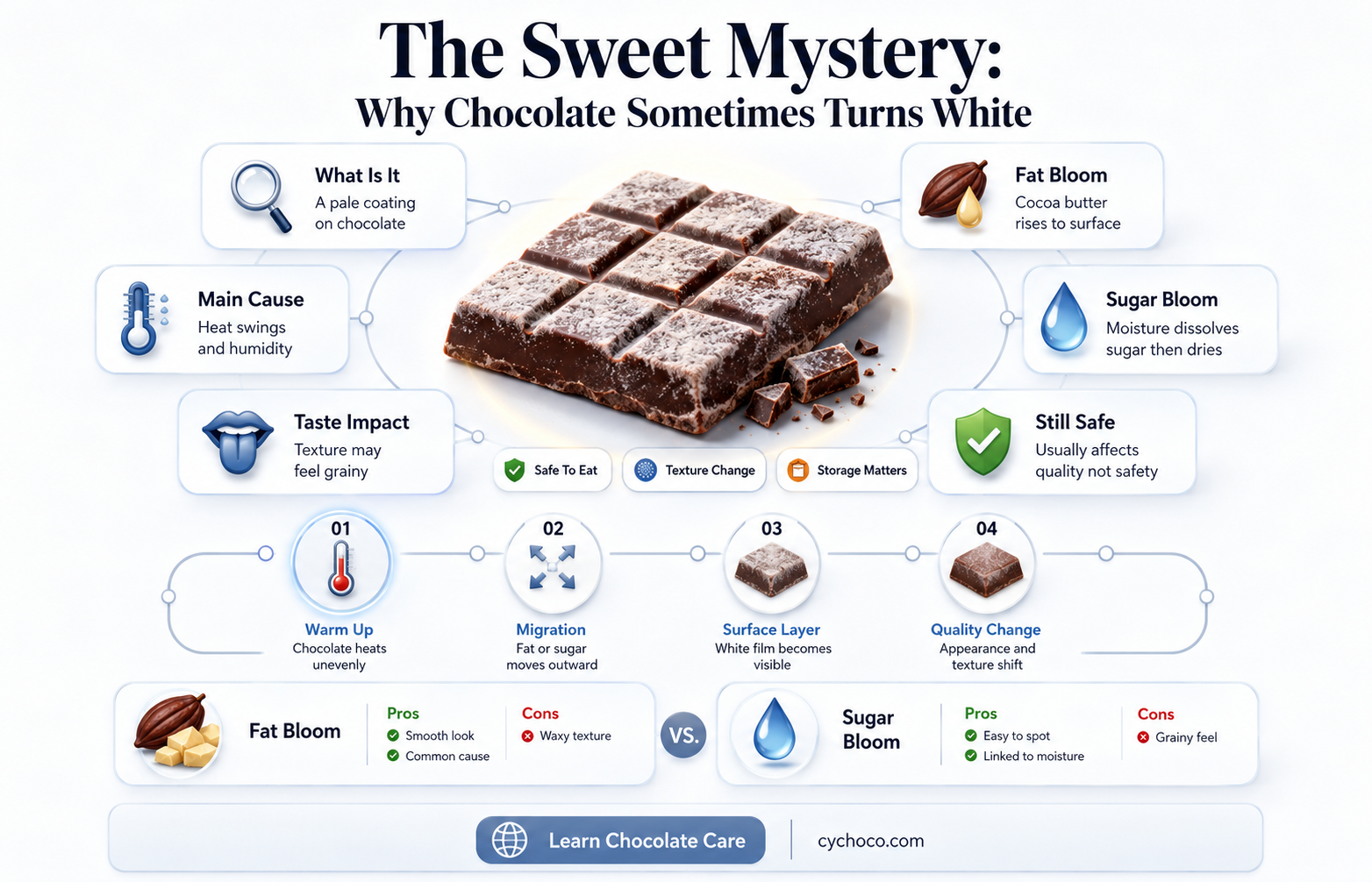 what happens when chocolate turns white