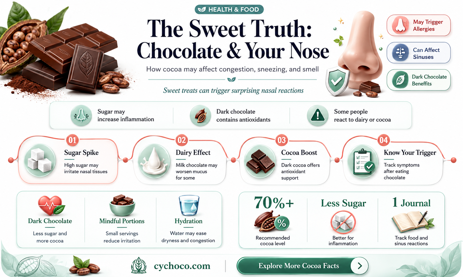 does eating too much chocolate cause nose bleeds