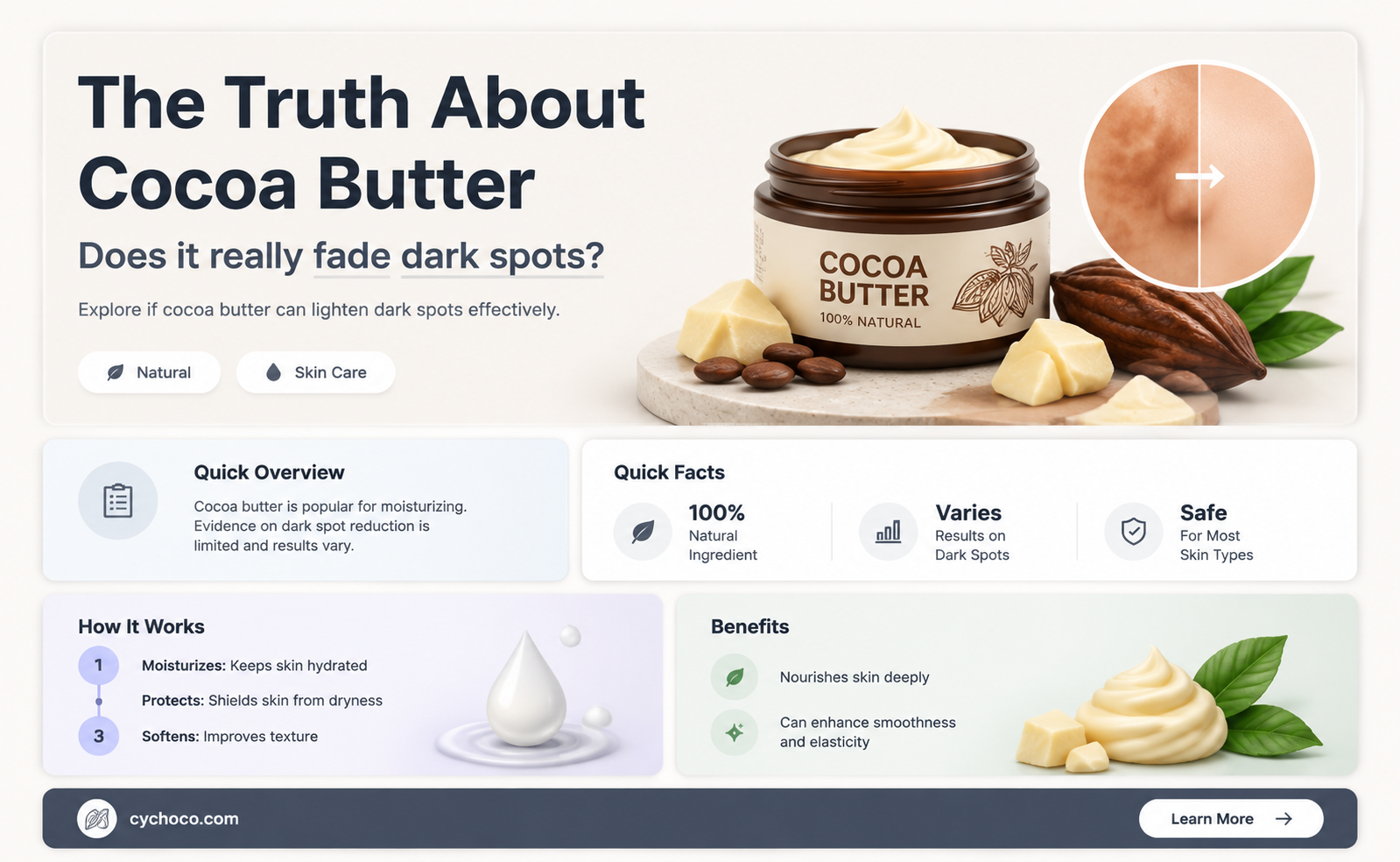 does cocoa butter really work for dark spots