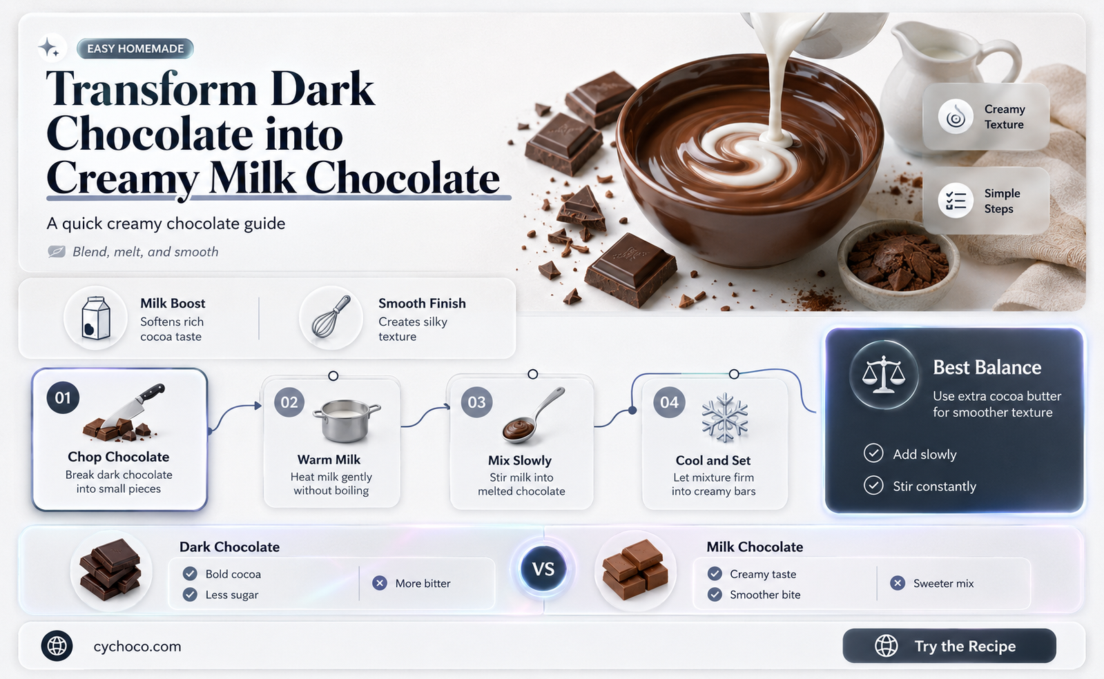 how to make milk chocolate from dark