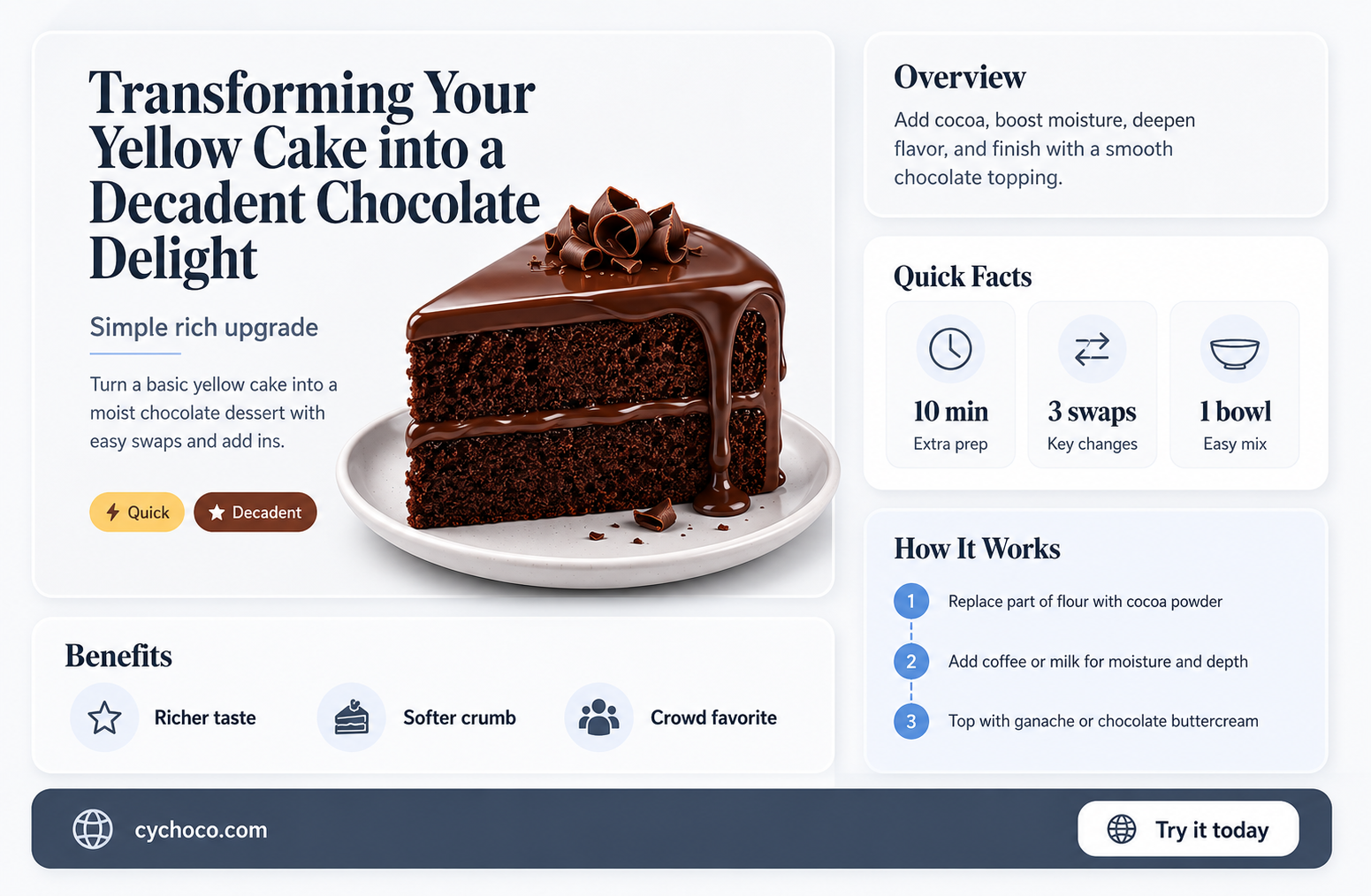 how to make a yellow cake chocolate