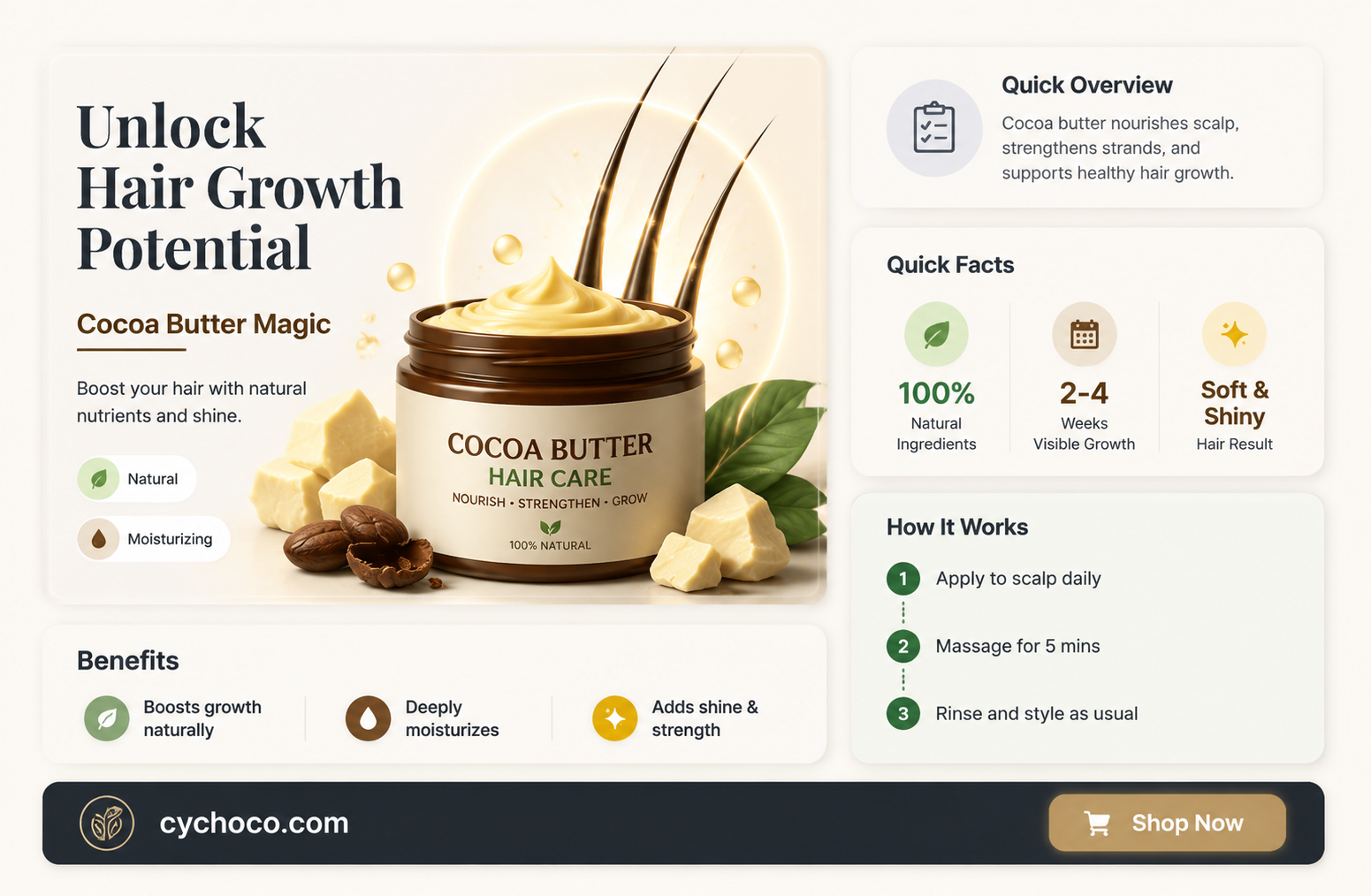 does cocoa butter promote hair growth