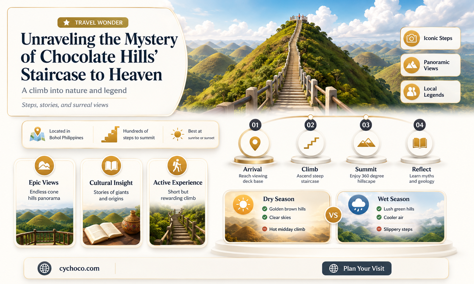 how many stairs in chocolate hills