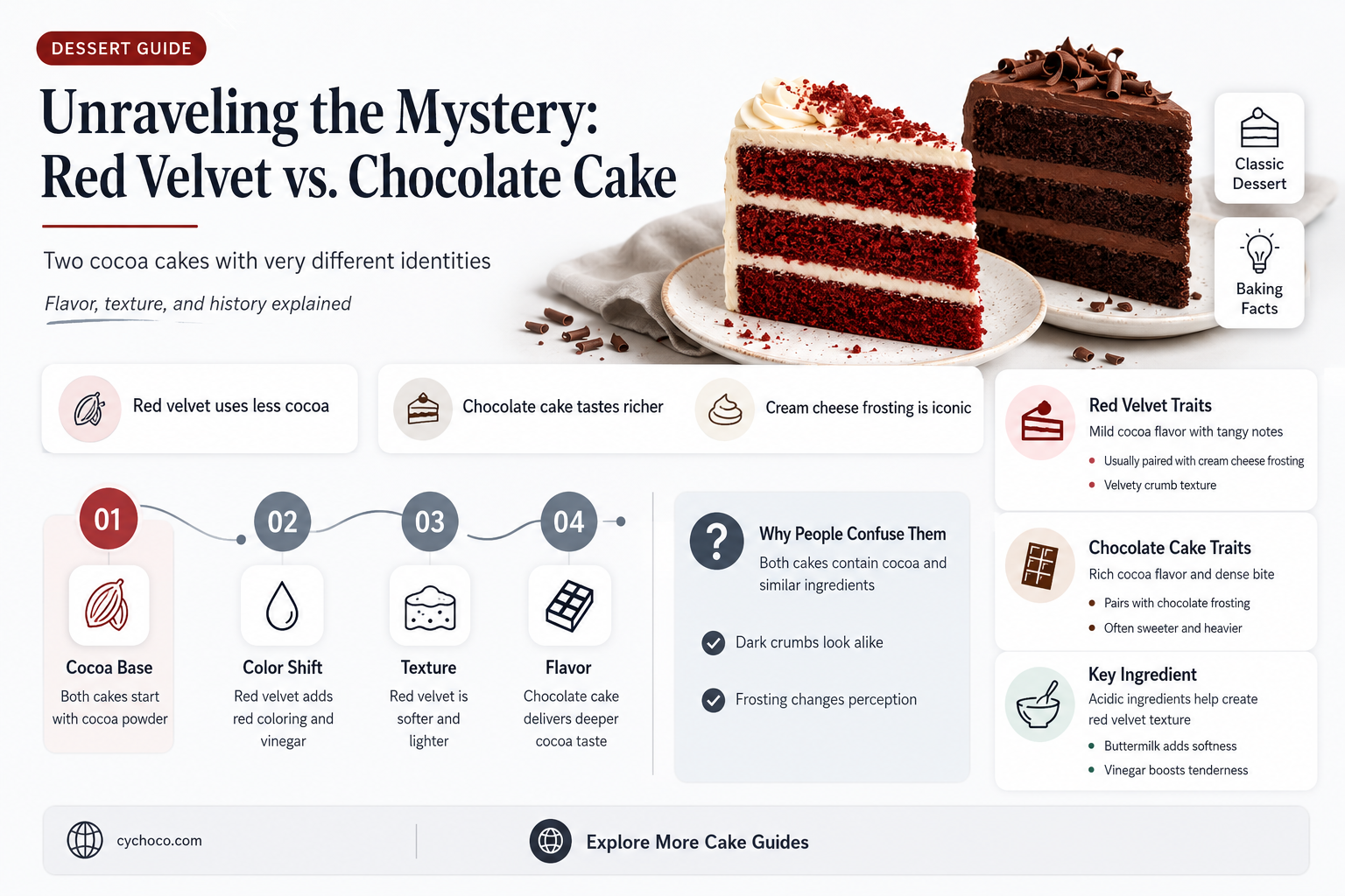 is red velvet cake the same as chocolate cake