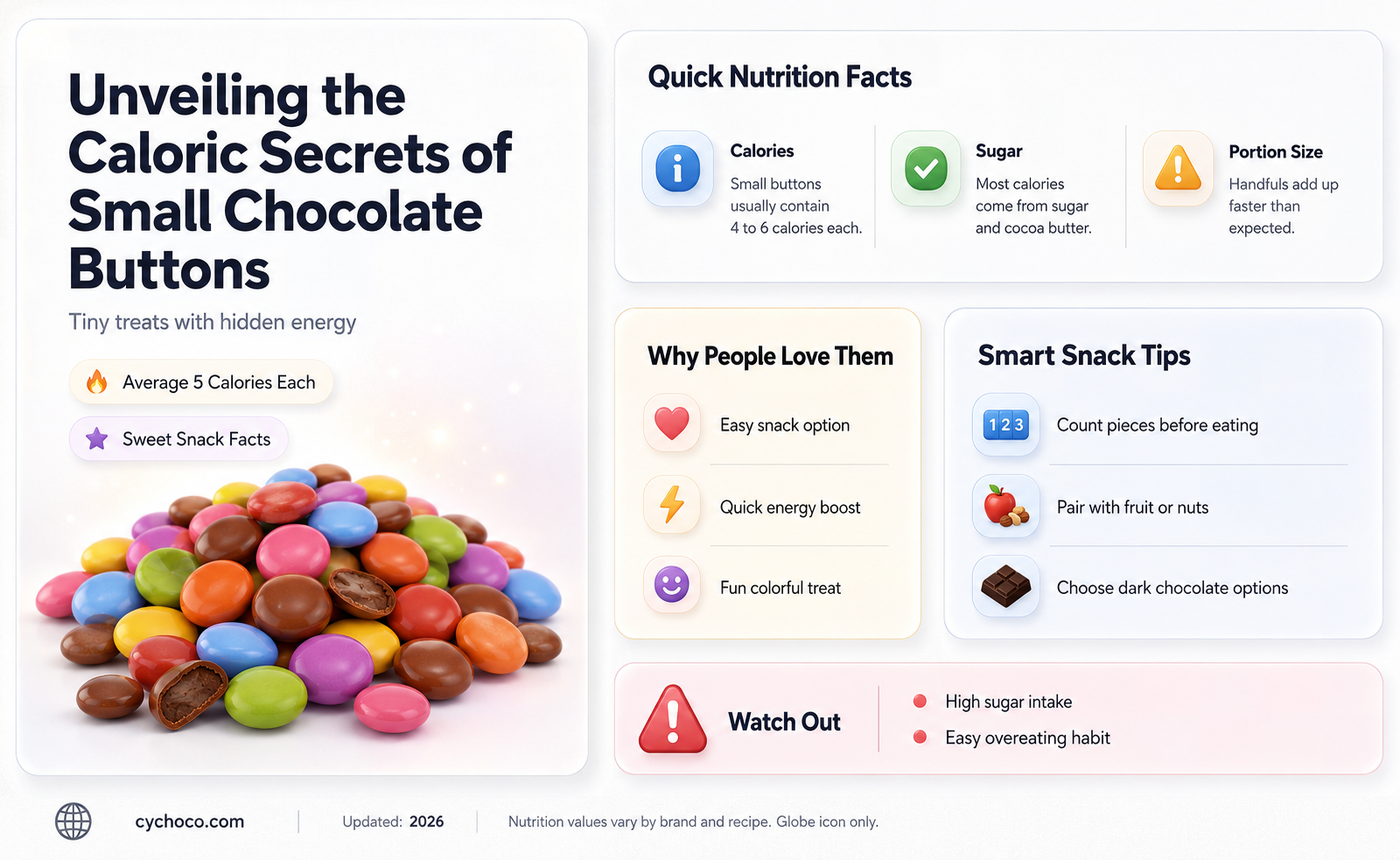 how many calories in a small bag of chocolate buttons