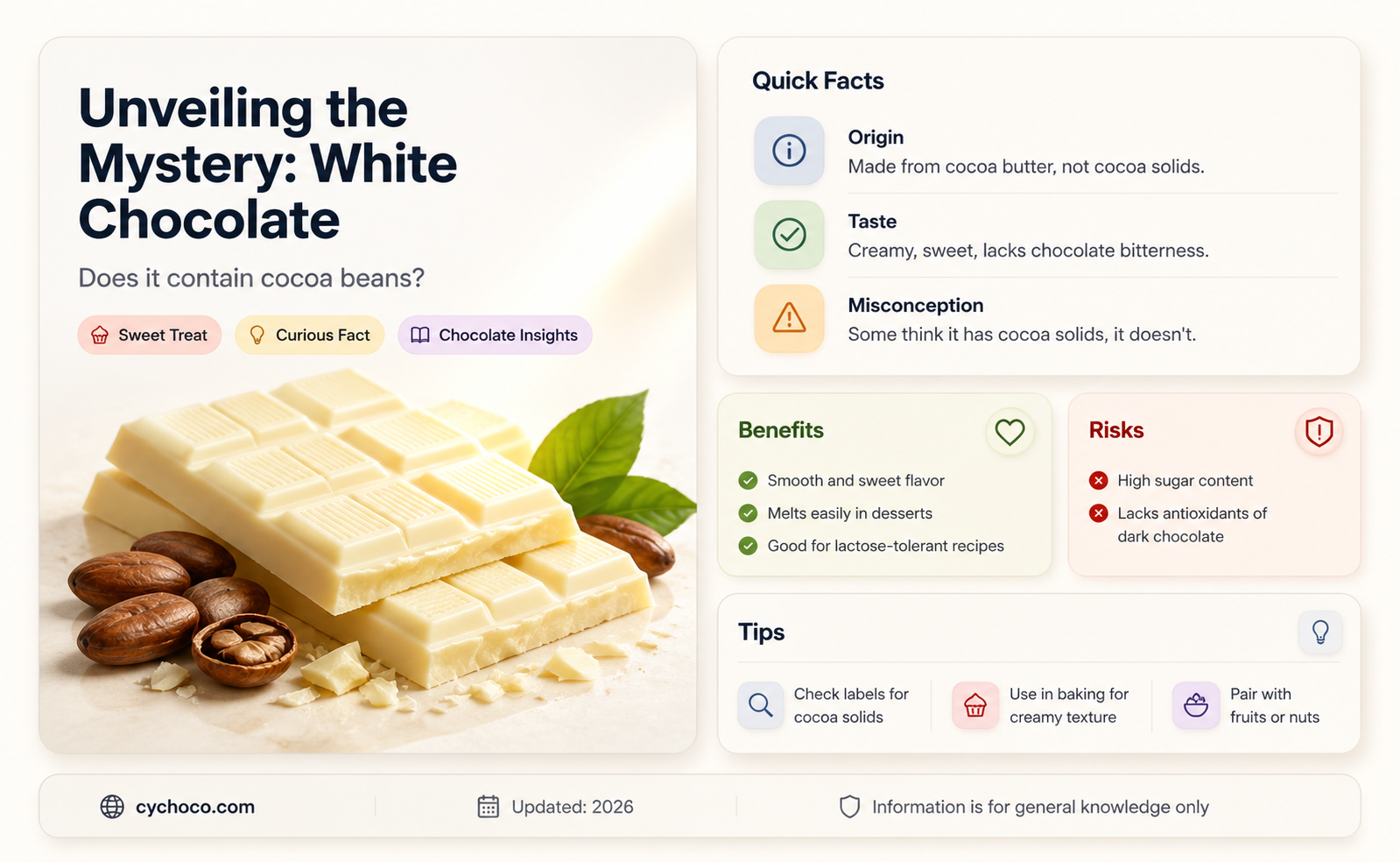 are there cocoa beans in white chocolate