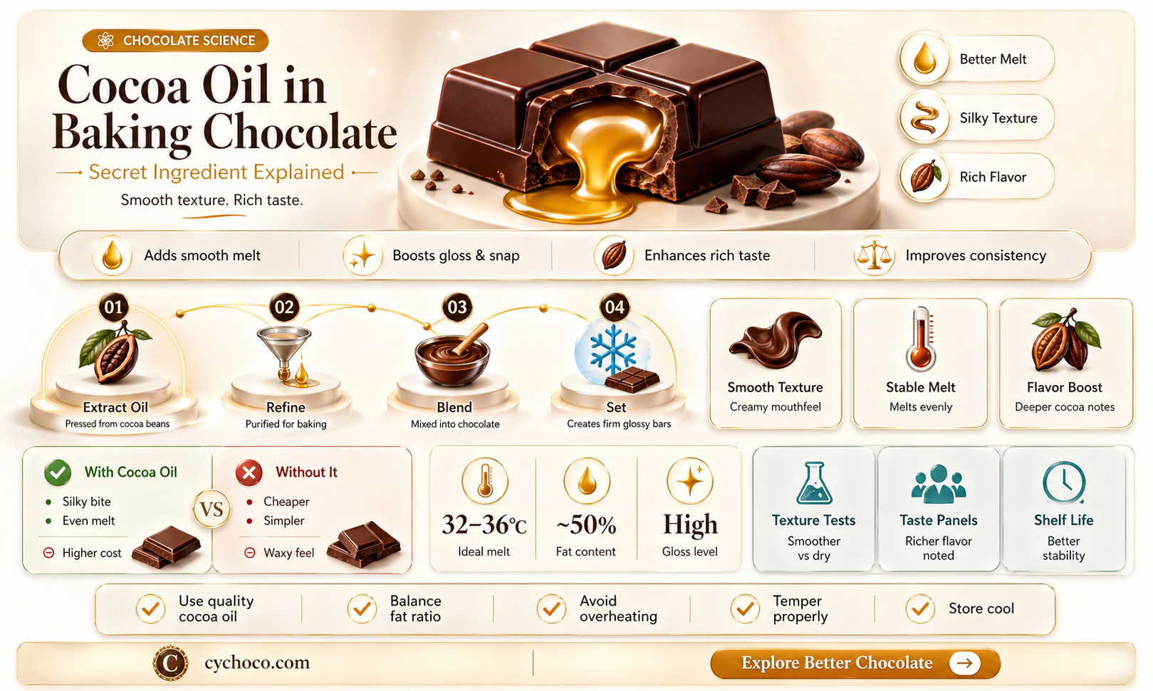 does baking chocolate have cocoa oil in it