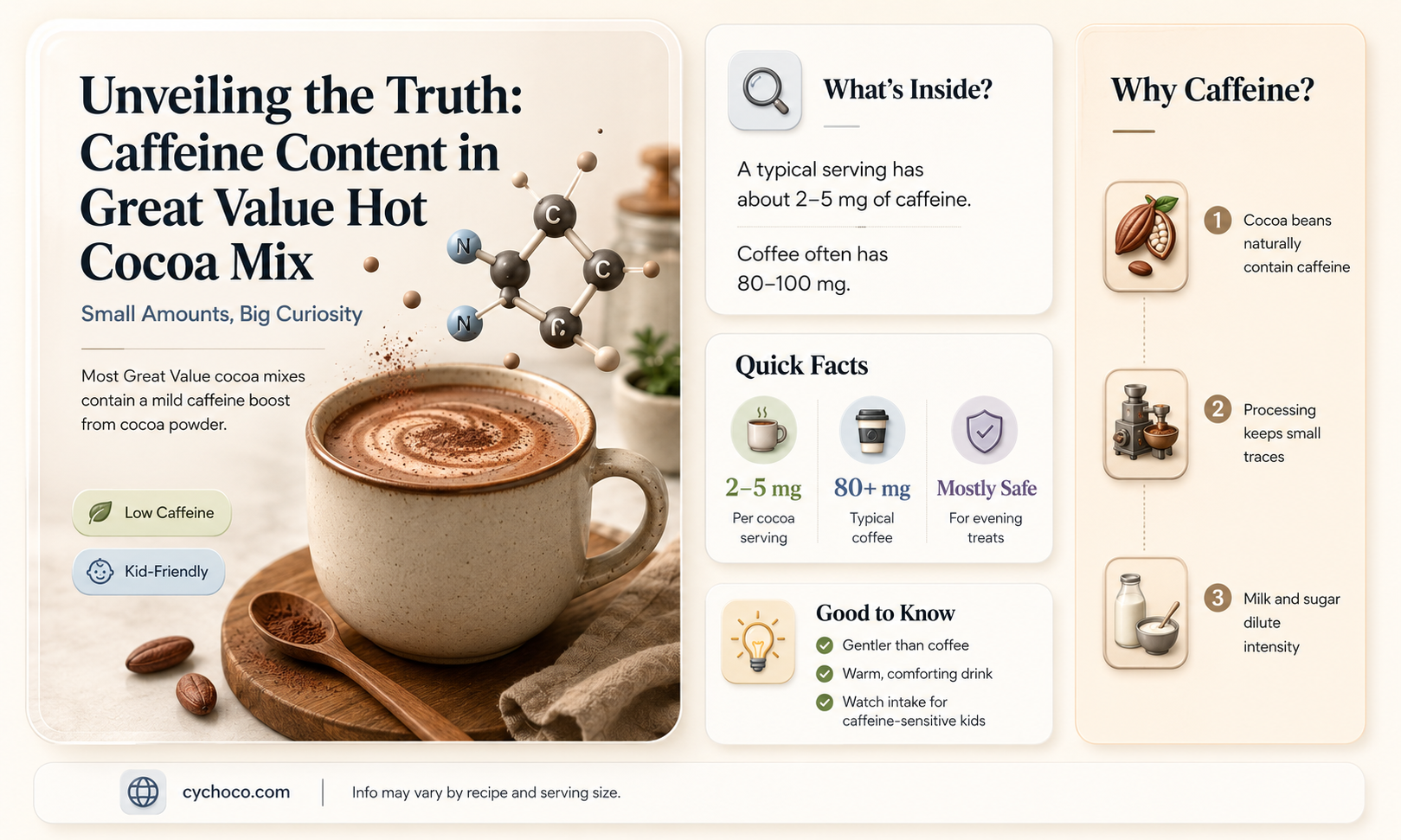 does great value hot cocoa mix have caffeine
