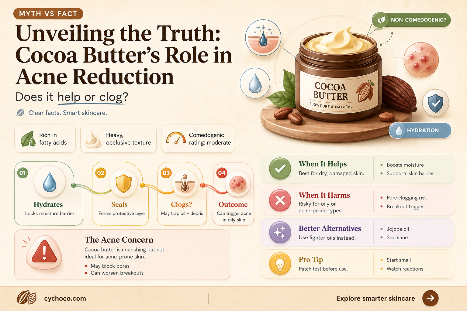 does cocoa butter reduce acne