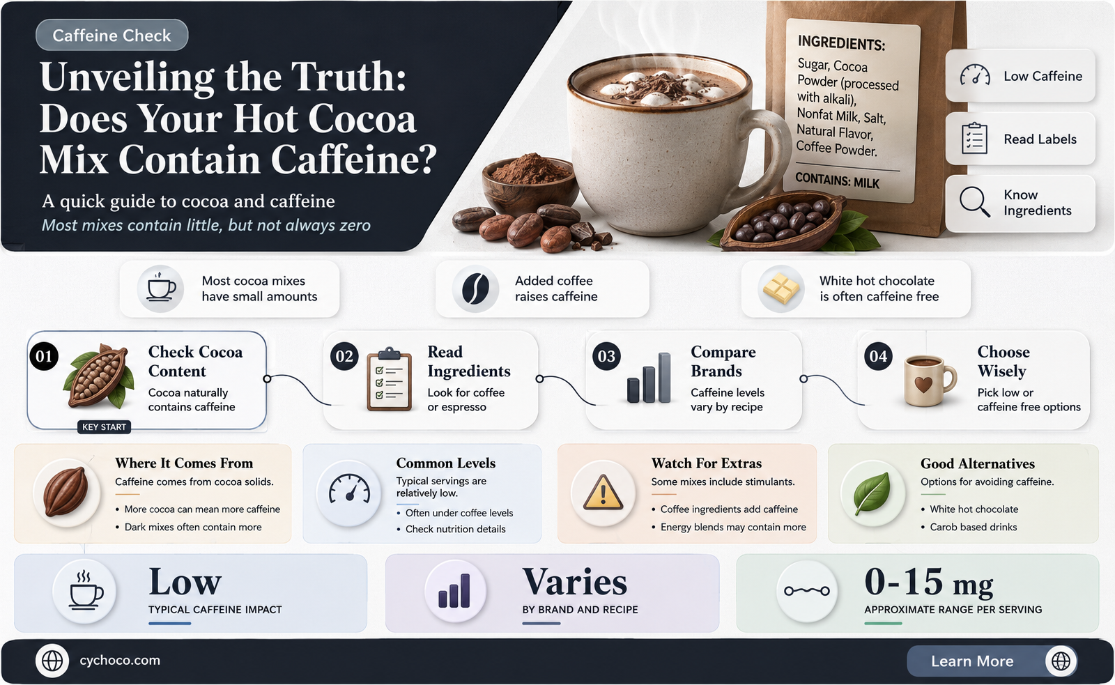 does hot cocoa mix have caffeine