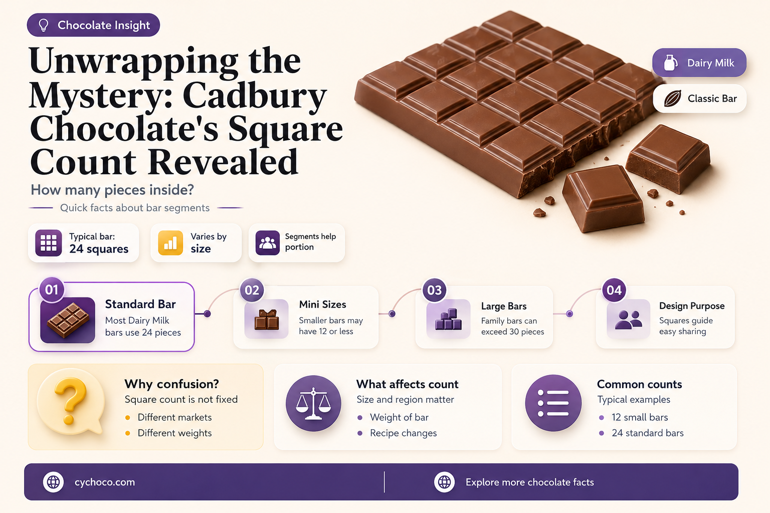 how many squares in cadbury chocolate