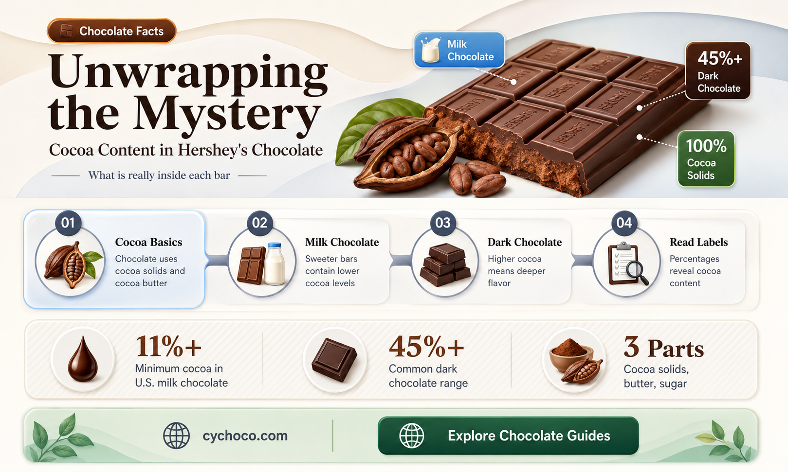 how much cocoa is in hershey