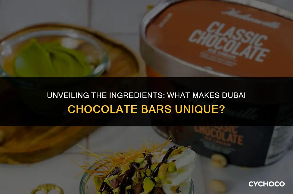 what are dubai chocolate bars made of