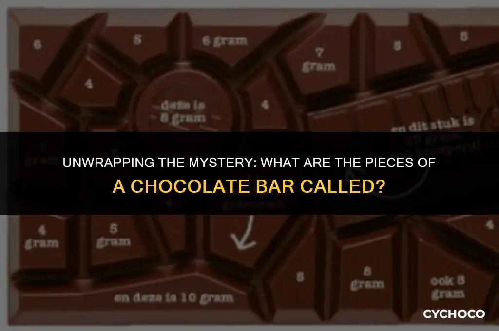 what are the pieces of a chocolate bar called