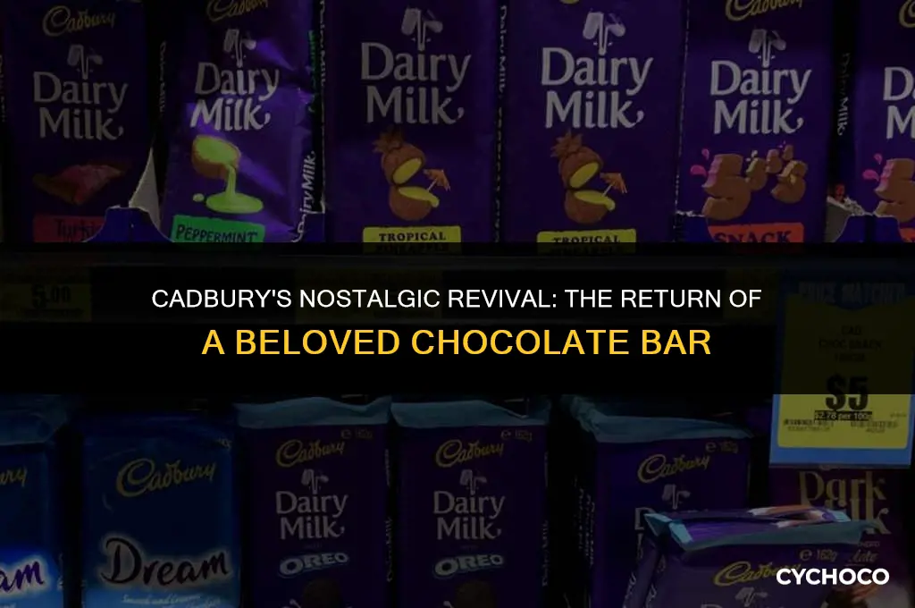 what chocolate bar is cadbury bringing back