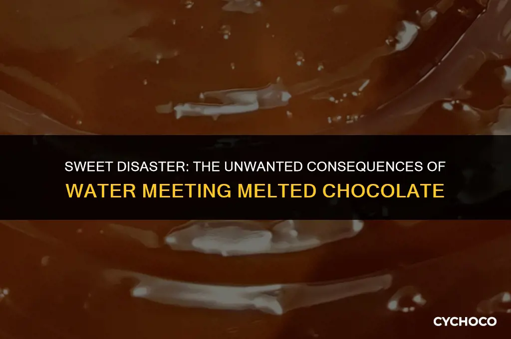 what happens if water gets into melted chocolate