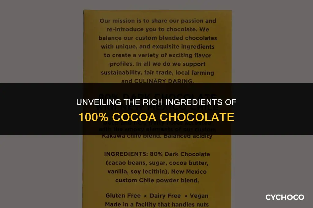 what is 100 cocoa chocolate made of