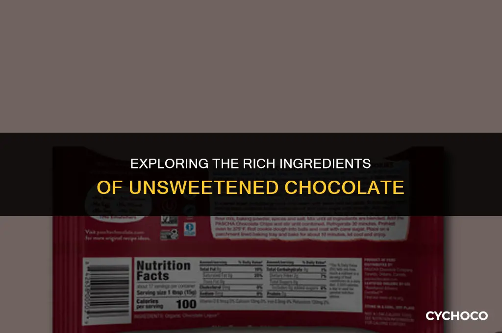 what is unsweetened chocolate made of