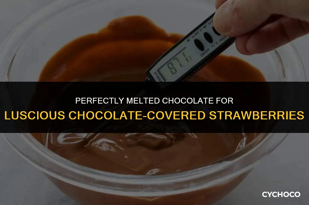 what temp should you melt chocolate for chocolate covered strawberries