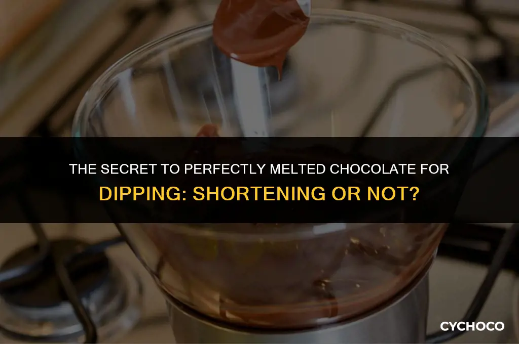 when melting chocolate for dipping do you use shortening