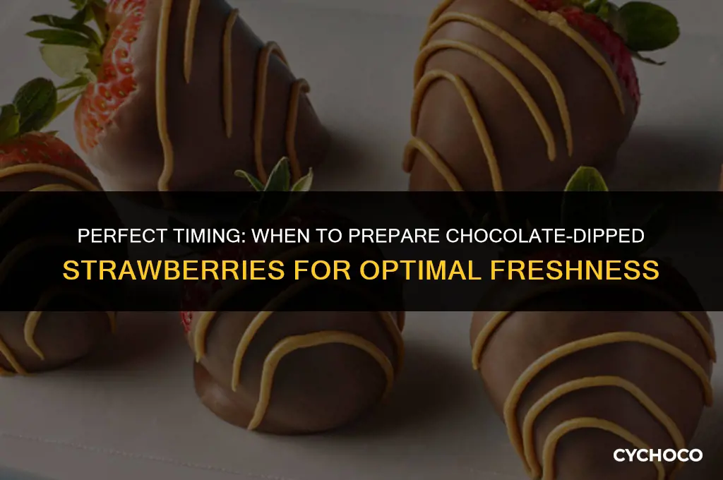 when should chocolate dipped strawberries be made prior to serving